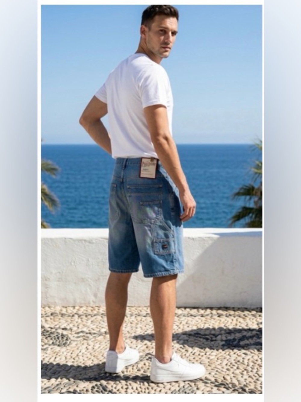 Phat Farm Baggy Relaxed Loose Skater Hip Hop Y2K Men Shorts 34 Blue Denim Shorts